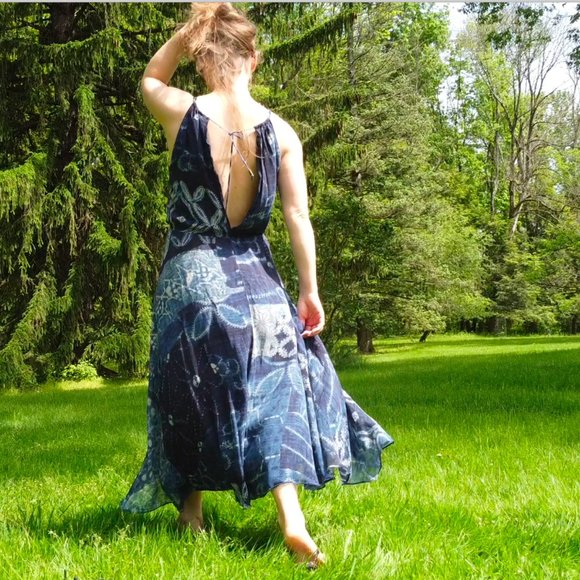 Ralph Lauren Genuine Silk Georgette Sea Flowy Maxi dress Polo Ralph Lauren Maxi - Picture 1 of 17